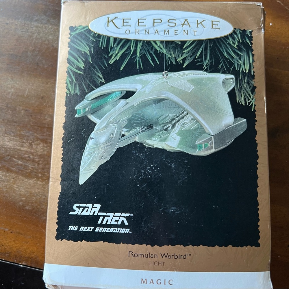 Hallmark Keepsake Star Trek Romulan Warbird lights Christmas Ornament Vtg 1995